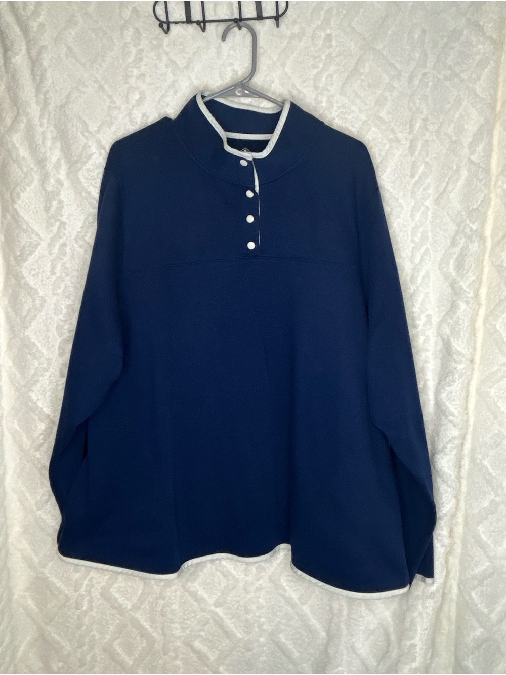 St. John's Bay Navy Pullover Sweater with Contrast Trim